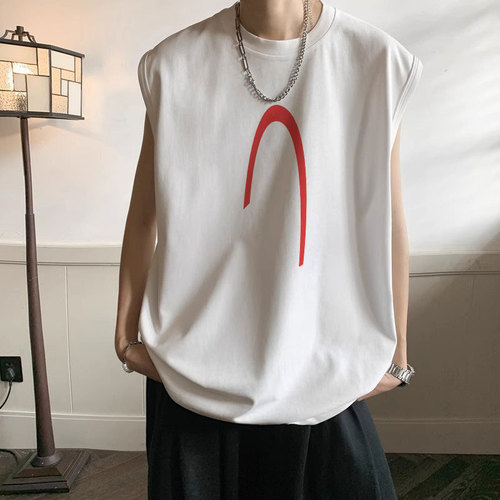 Men's Summer Cotton Sleeveless Tank Top 2025 New Arrival American-Style High-Street Loose-Fit Versatile Cross-Country Vest T-Shirt
