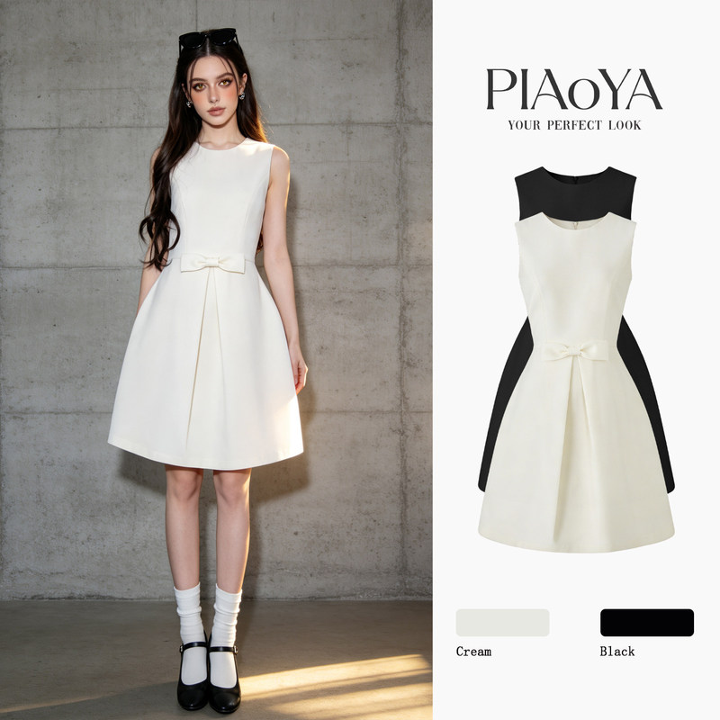 Sleeveless Dress for Women, Summer High-End Style, Bow Tie Waist-Cinching Slimming A-Line Dress, Hepburn Dress, Little Black Dress Sleeveless Dress for Women, Summer High-End Style, Bow Tie Waist-Cinching Slimming A-Line Dress, Hepburn Dress, Little Black Dress