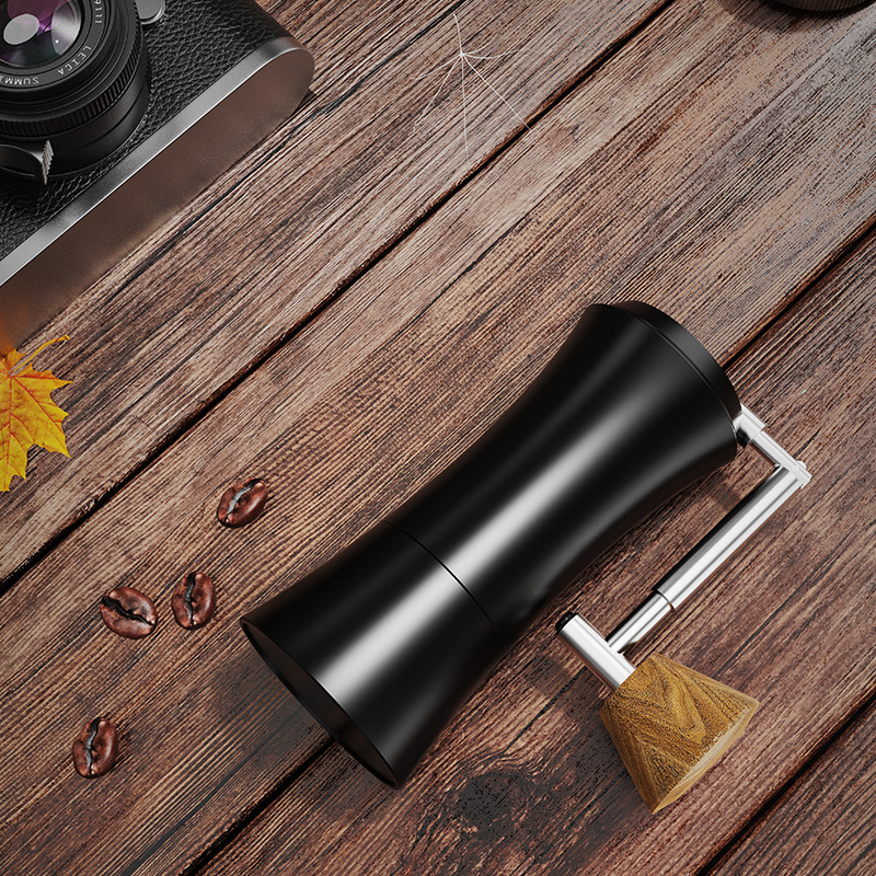 Dhpo Coffee Grinder Cnc Grinding Core Space Aluminum Coffee Bean Grinder Manual Coffee Grinder Hand-Cranked Grinder
