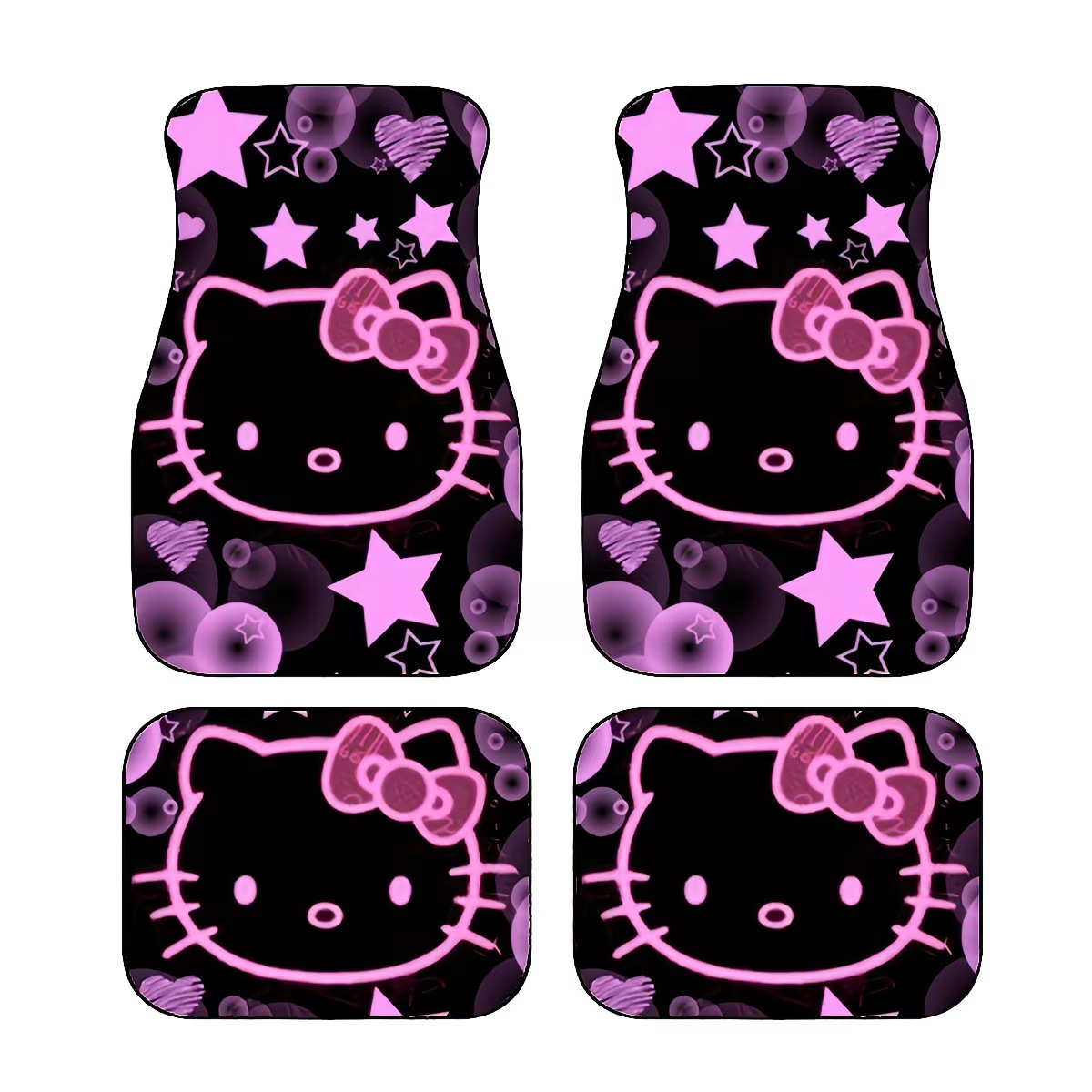 Cross-Border Temu New Hot-Selling Cartoon Hello Kitty Car Floor Mats, Dirt-Resistant, Wear-Resistant, Easy to Care For, Four-Piece Set, Dropshipping