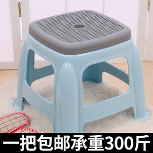 Plastic Stool Thickeneded Household Small Stool Bench Shoe Changing Stool Bathroom Stool Non-Slip Low Stool Dining Table Baby Zhao