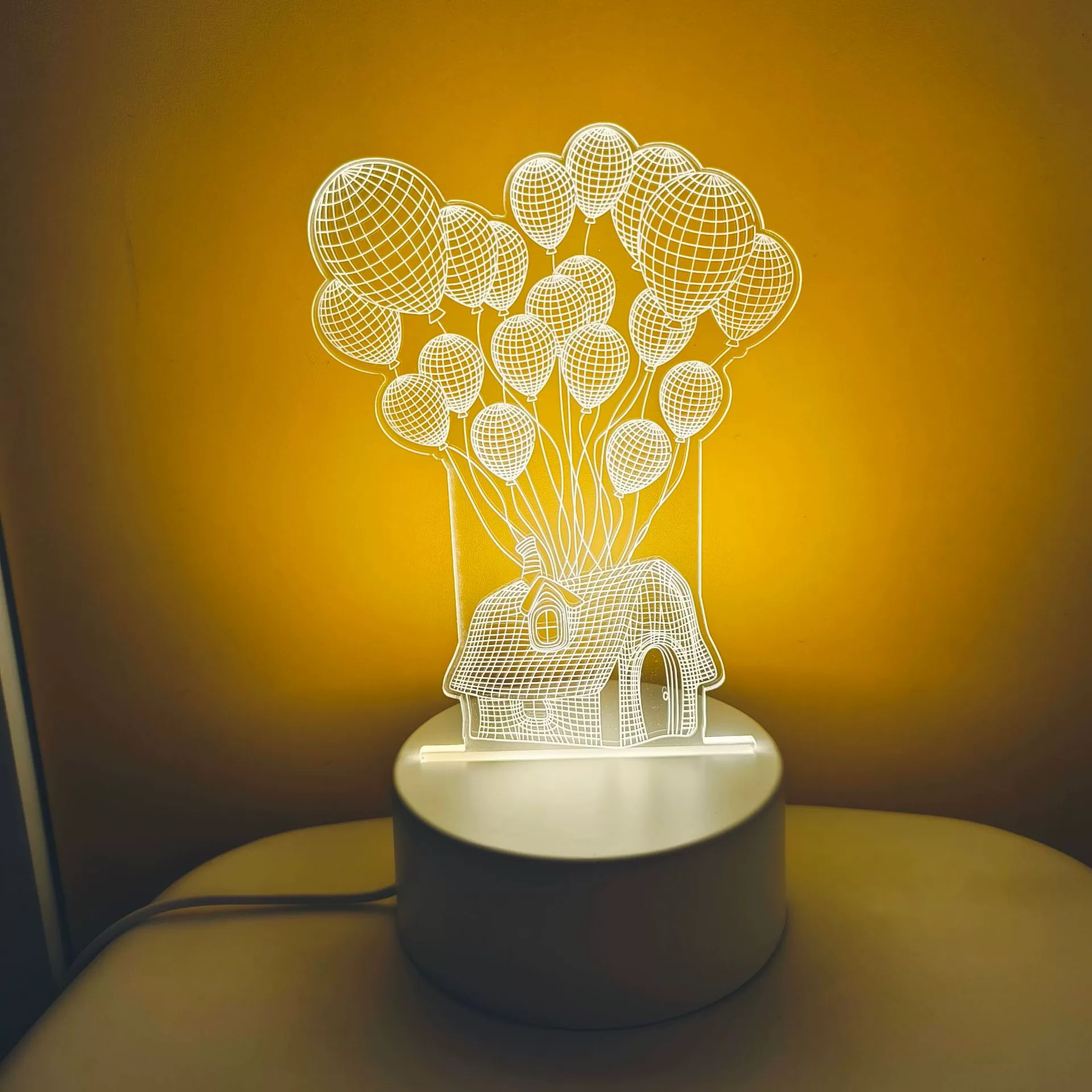 3D акриловая ночная лампа, USB питание 4W, основание из ABS, одноцветная панель, несколько 3D- дизайнов