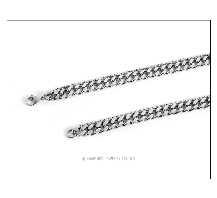 New Hot INS Dark Wind Cross Pendant Hip Hop Personality Double Layer Design Titanium Steel Necklace Men's Chain Sweater_voghion.com