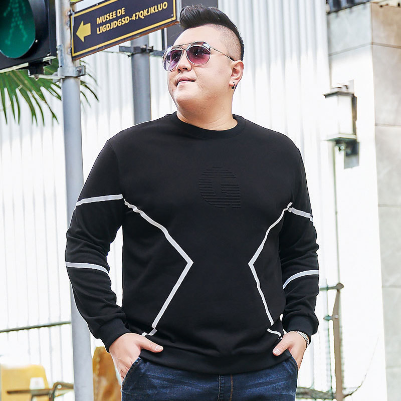 Extra Chubby Men's Extra Large Size Loose Crewneck Pullover Sweater Oversized Long Sleeve Sweater for Fat Men XXXXXL