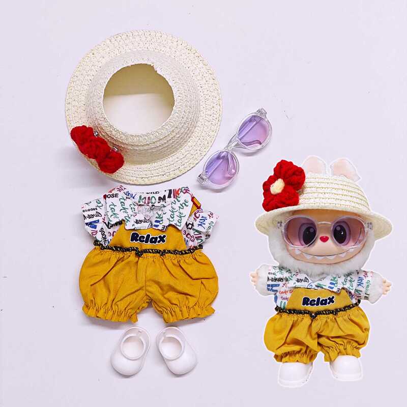 【ベビー服のみ】labubu ベビー服 イエローブルマーセット labubu 服 15cm17cm 人形ベビー服|undefined