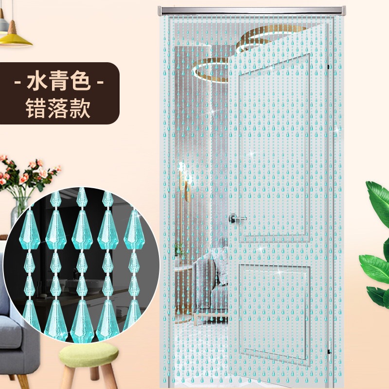 New Feng Shui partition door curtain, crystal screen for living room entrance, bead curtain, no-drill installation, home mosquito-proof bedroom curtain