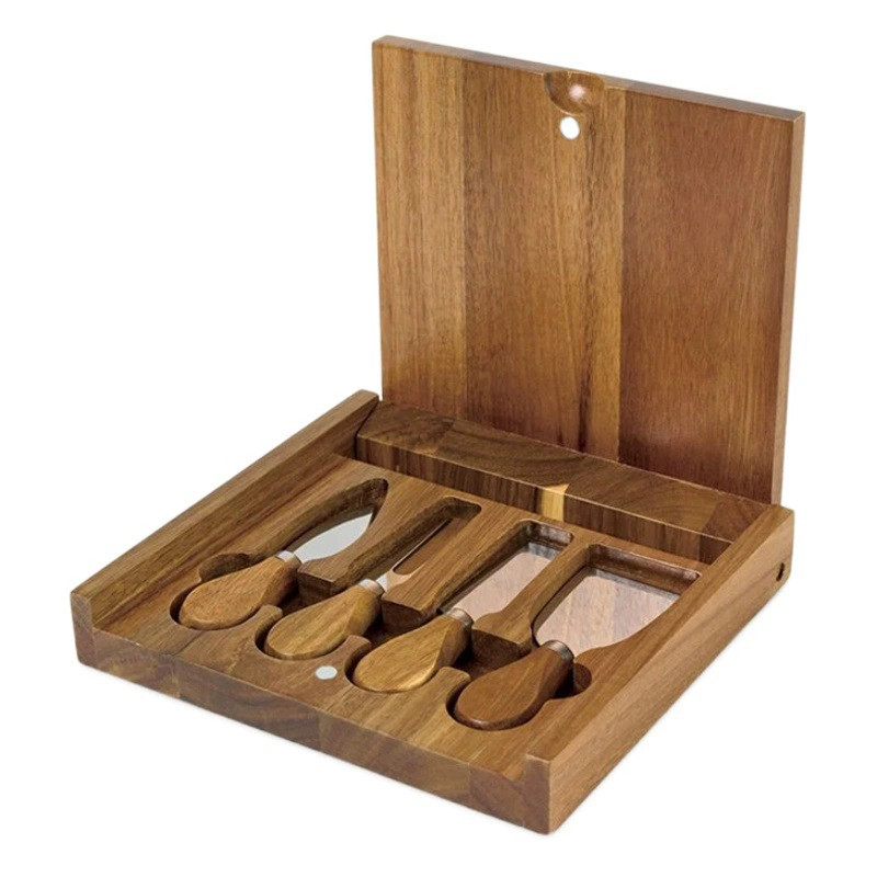 Акация деревянная разделочная доска Деревянная сырная доска Комбинированный набор инструментов Домашняя доска из цельного дерева стейк BSCI сертифицирована