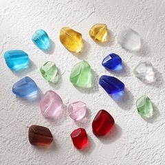 不規則なガラスビーズストレートホールビーズ diy 手作りビーズネックレスブレスレット材料アクセサリー