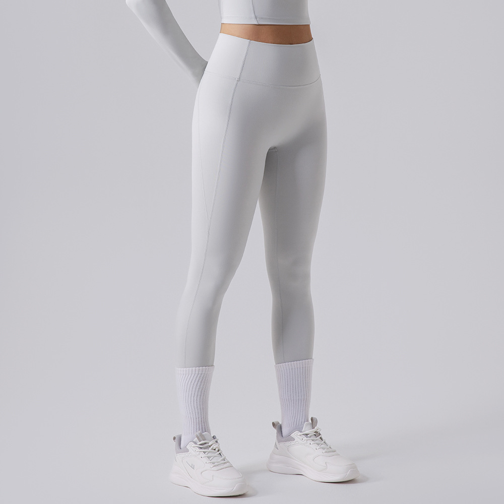 2025 nuevo desnudo de alta elasticidad para poner rizado pantalones de yoga para mujeres melonía de caderas abdominales deportivas pantalones de fitness ajustados