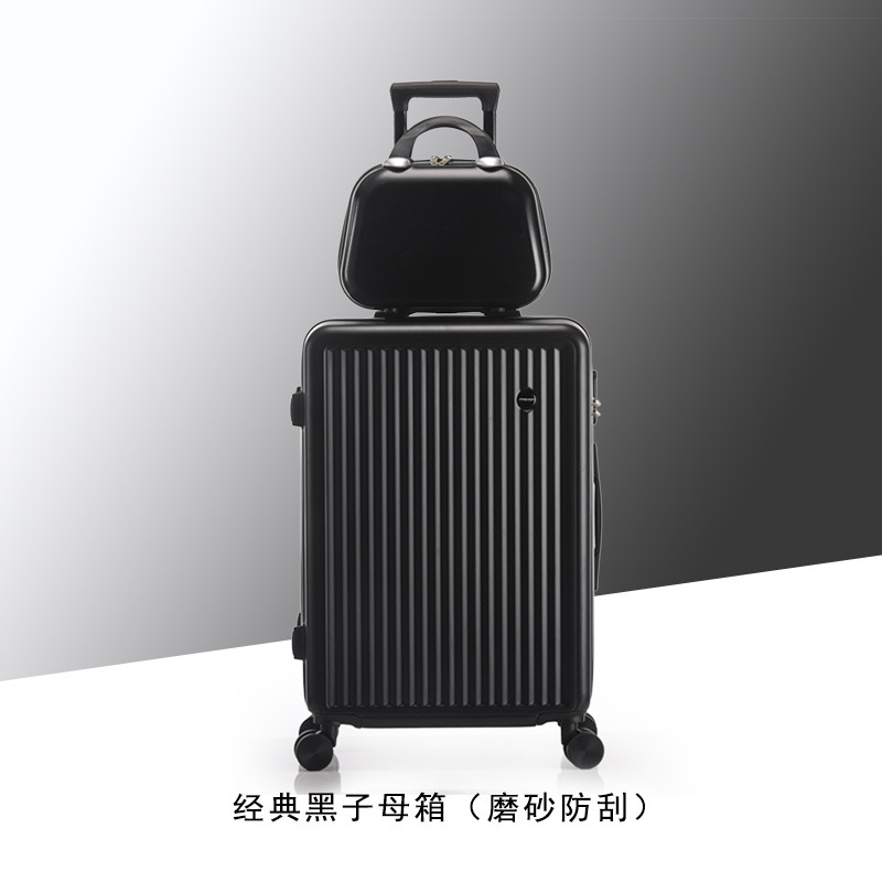 Cubierta delantera abierta equipaje viaje de negocios caja de contraseña caja de embarque caso de la carretilla del estudiante rueda universal caja de cuero al por mayor