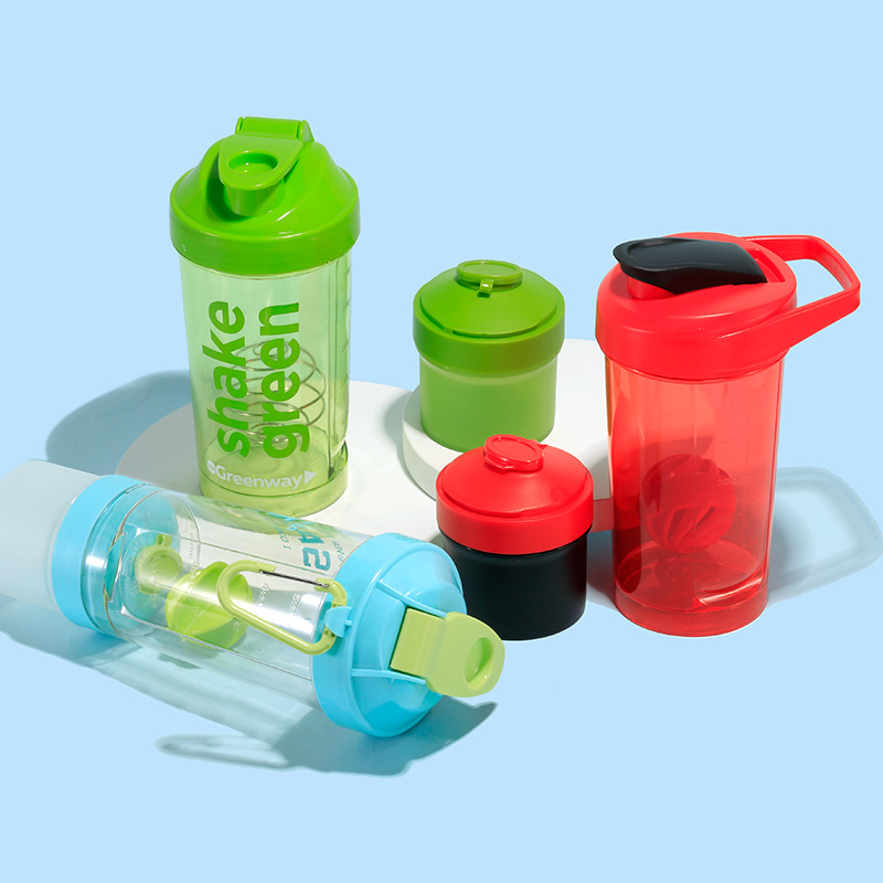 Personalizable deportes proteína en polvo batido taza gimnasio sellado a prueba de fugas con agitación bola batido taza deportes taza