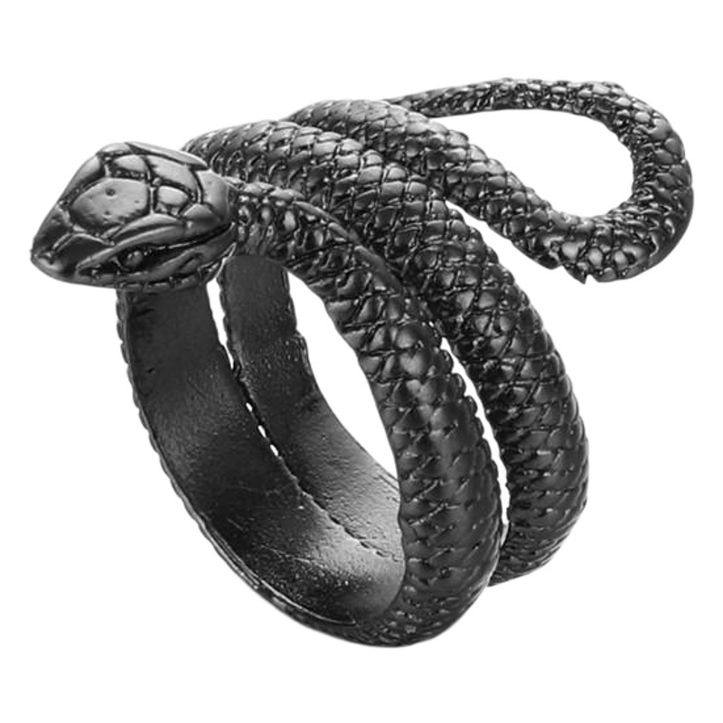 Amazon Alloy Punk Bracelet Hip Hop Open Ring Cold Style Jewelry Snake Shape Animal Combination Ring Wholesale