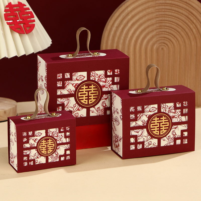 Caja de dulces de boda atmósfera caja de regalo de dulces portátiles caja de embalaje de boda caja vacía caja de cartón bolsa de dulces de boda