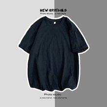 复古百搭重磅纯色宽松短袖打底衫T恤白色男女体恤潮黑色短T袖衣服