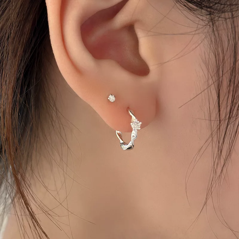 Zirconium, sophisticated elegant small design earrings, high-quality style, simple and elegant design, wholesale