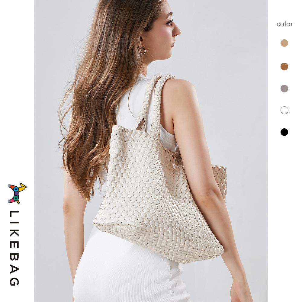 Tragetasche, neue hochwertige, rein handgewebte Verbundtasche, Umhängetasche mit extragroßem Fassungsvermögen, schlichte und modische Tasche._voghion.com