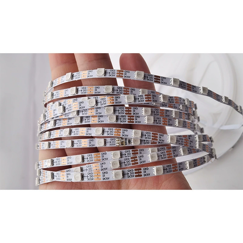 Лента LED WS2812 3535, 5 В USB, узкая печатная плата 4 мм, синхронизация по звуку RGB, IP20 не водостойкая