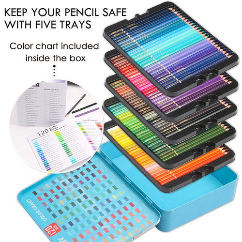 Cross-border 72 colors 120 colors water-soluble colored pencils art brushes colored lead painting set wholesale