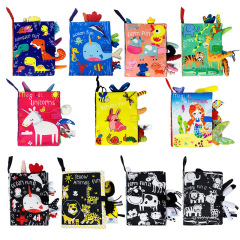 kidsbooks婴儿立体尾巴多功能布书 益智玩具书撕不烂宝宝响纸布书