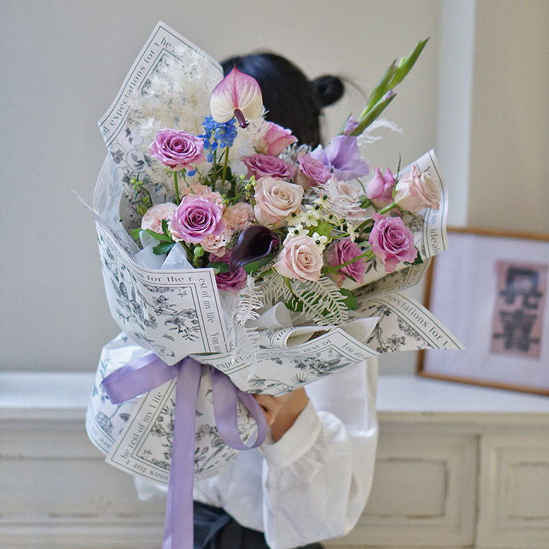 教师节花束包装纸鲜花草木情缘花艺专用花纸材料批发花篮手工