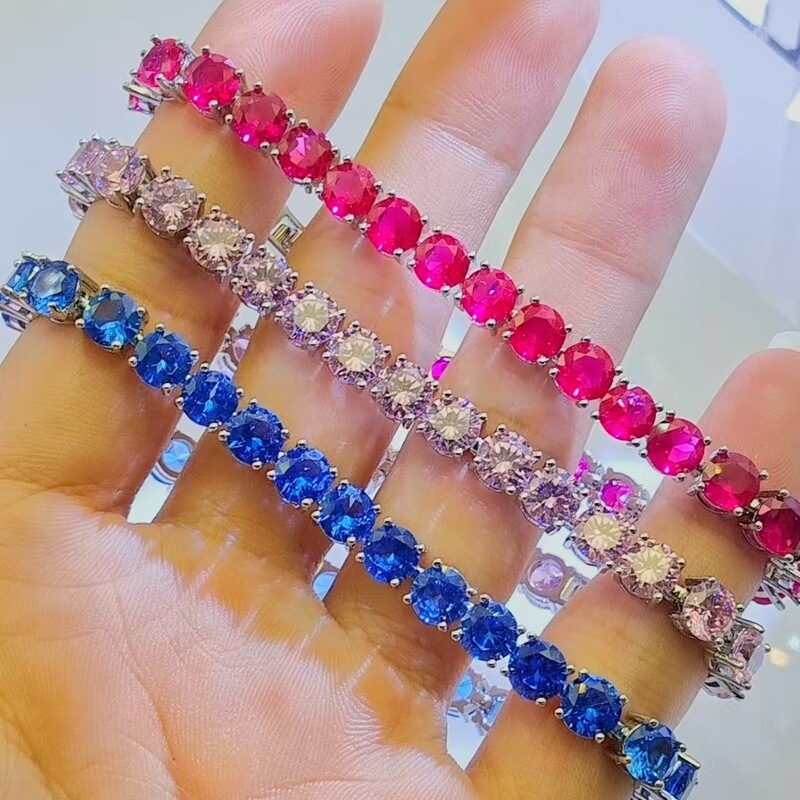 European and American Cross-Border Hot-Selling Imitation Natural Pigeon Blood Ruby Jewelry Bracelet, Light Luxury and High-Quality 6mm Red Corundum Bracelet