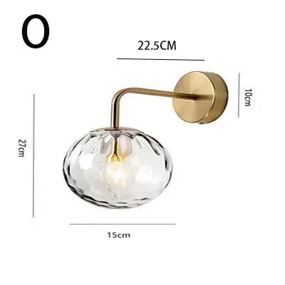Lámpara de Pared Interior para Pasillo de Aluminio y Vidrio con Interruptor de Perilla para Dormitorio y Balcón
