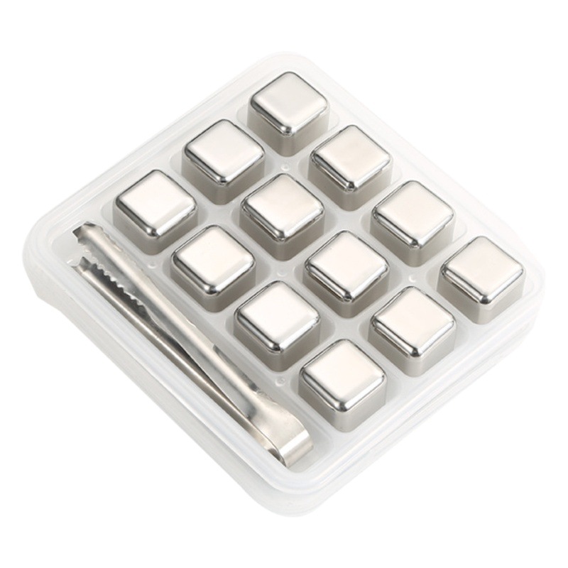 Food Grade 304 stainless steel Ice Cube whiskey iron Ice Stone frozen ice grain mold bar quick-frozen metal ice wine Stone
