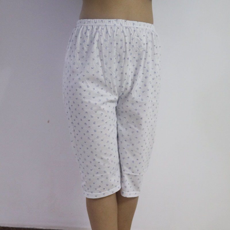공장 직영 여름 중년 및 고령 여성 면 저지 땀 흡수 목욕 바지 크롭 팬츠 잠옷