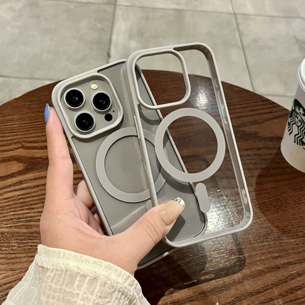 skin-sensitive magnetic transparent suitable for iphone16promax apple 15promax acrylic phone case drop-resistant