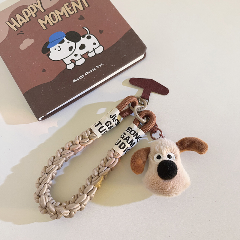 Creative Ins Head Dog Head Doll Pendant Mobile Phone Case Hanging Rope Twisted Rope Short Wrist Belt Keychain Hanging Chain Creative Ins Head Dog Head Doll Pendant Mobile Phone Case Hanging Rope Twisted Rope Short Wrist Belt Keychain Hanging Chain