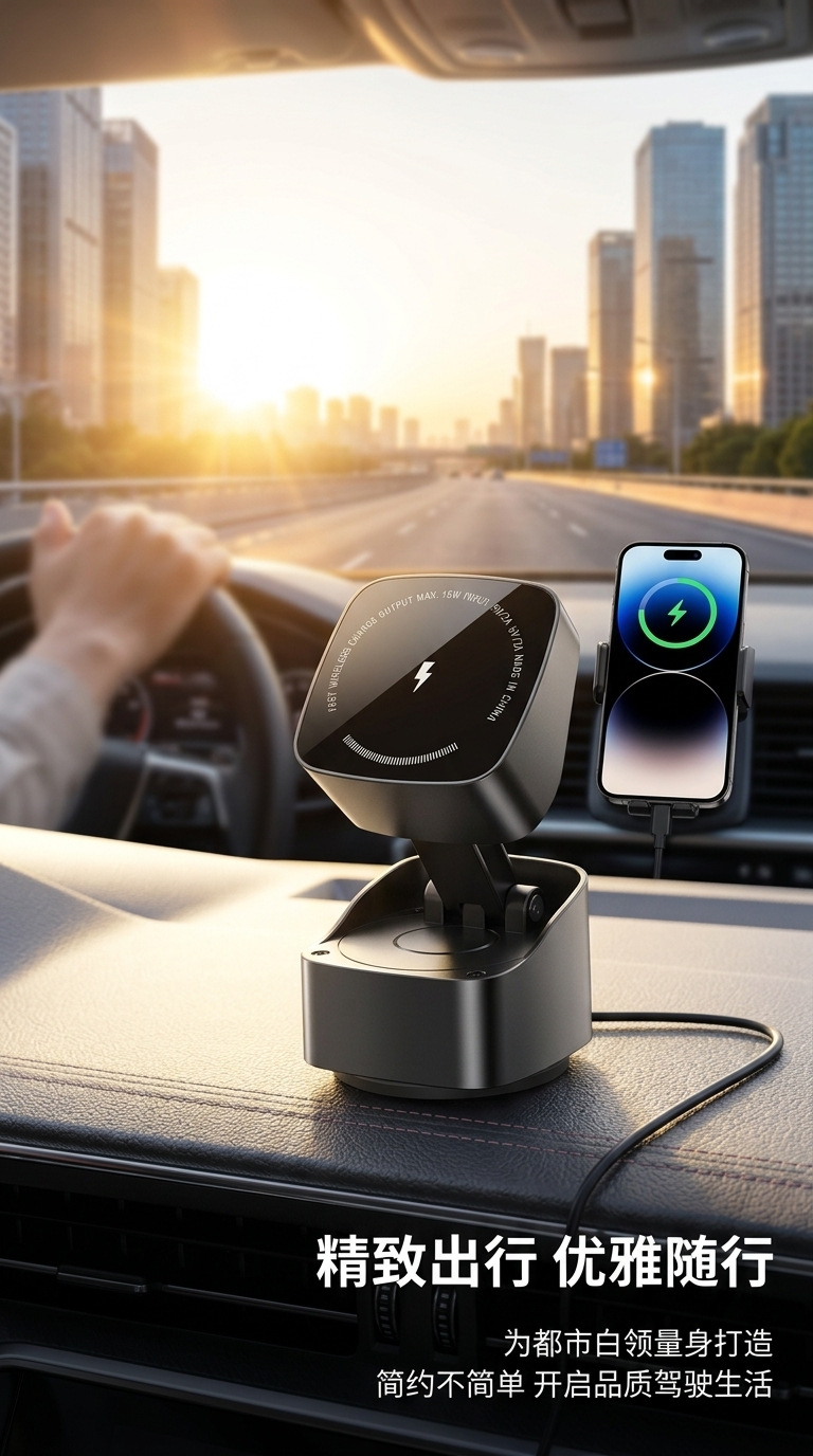 Suction Cup Type Magnetic Car Mount for Vehicle Interior, Magnetic Car Accessories, Magnetic Navigation Support, Car Phone Holder