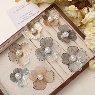 French-Style Retro Light Luxury Pearl Metal Large Flower DIY Personalized Fashion Clog Shoe Decoration Shoe Flower Shoe Buckle Accessories