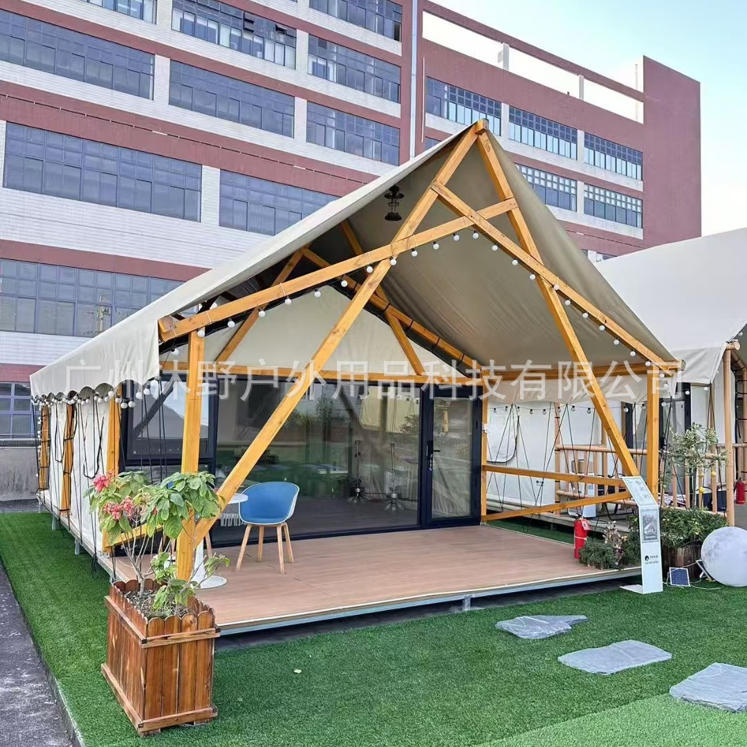 Muye techo al aire libre camping campamento tienda Hotel B & B camping zona escénica Plaza estructura de madera Hotel tienda fabricante