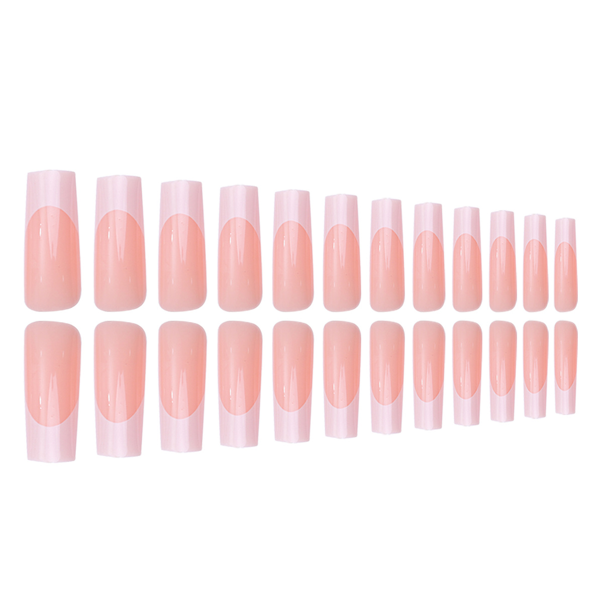 Pegatinas de uñas de uso transfronterizo Tubo de agua largo Tabletas de uñas laterales francesas blancas simples Productos terminados Presione uñas falsas nail