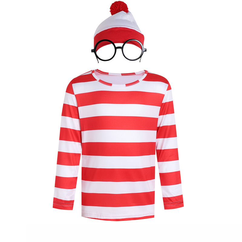 Anime Smart Werry Wherr's Wally Disfraz de cosplay para padres e hijos Espectáculo de Halloween