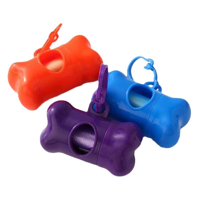 Pet Garbage Bag Portable Bone Dispenser Pet Bone Shaped Garbage Box Dog Garbage Bag Cleaning Supplies