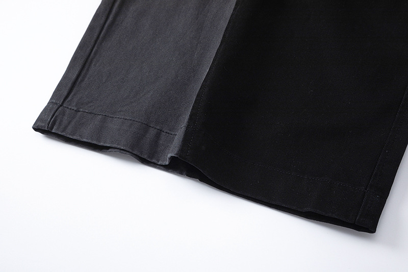 Modern Men's Jeans Colour Blocked Irregular Split Trousers_voghion.com