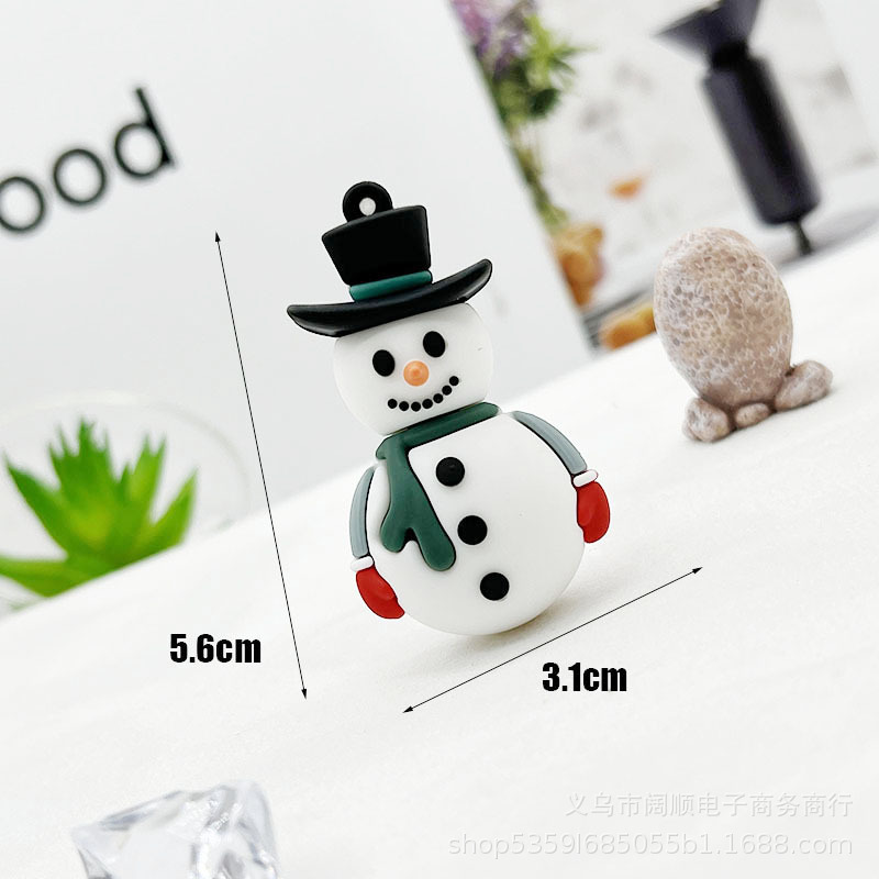 国境を越えたクリスマスの人形のキーホルダーはサンタクロースの雪だるまの姜パイ人滴ゴムの人形のキーホルダーの飾りです。|undefined