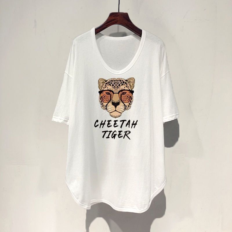 ファットmm 150kg ゆったり大きいサイズ ミドル丈 UVカラー 半袖 Tシャツ レディース 夏新作 韓国版 痩身お腹カバートップ|undefined