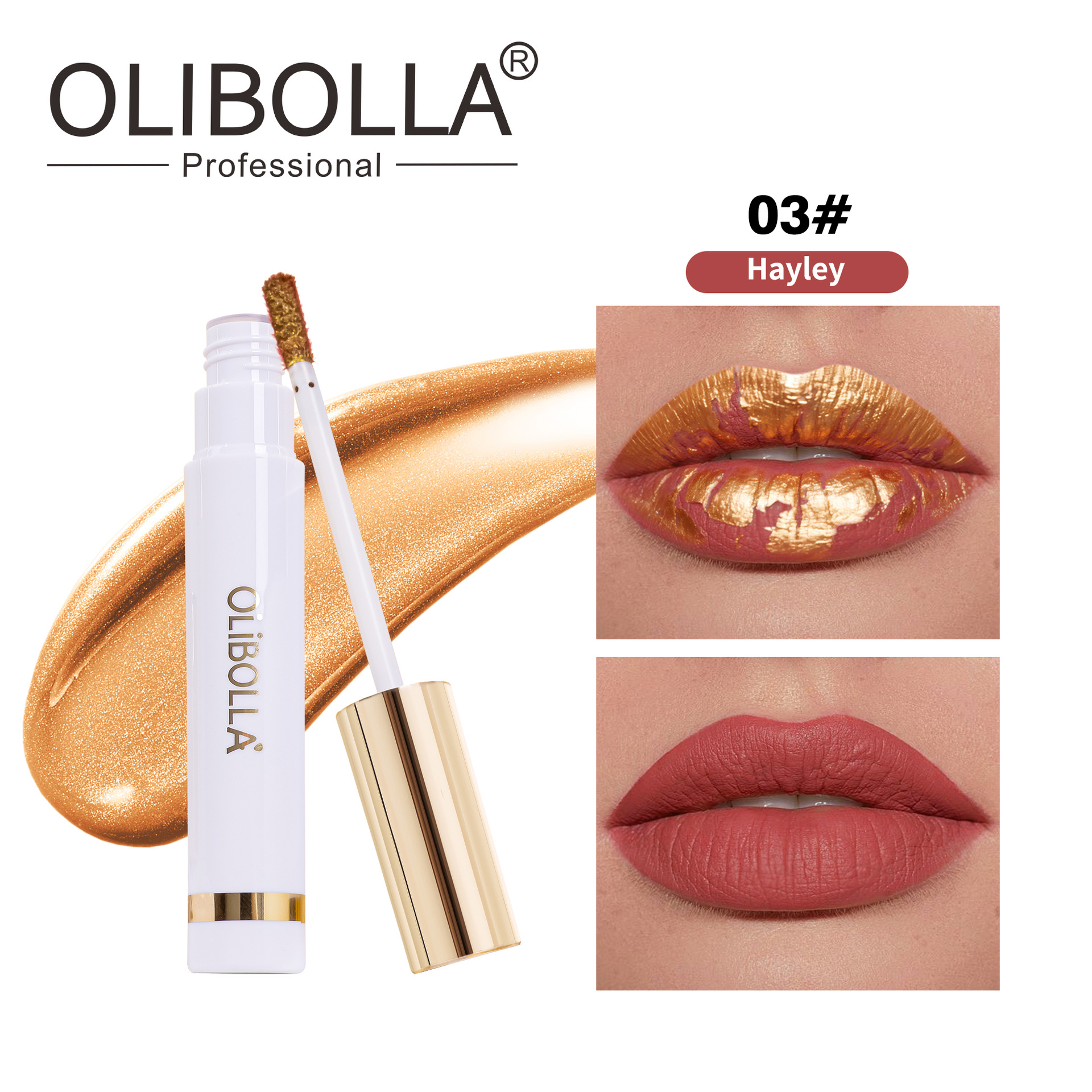 Mascarilla labial transfronteriza de oro 24K, brillo labial peel-off, color de larga duración, no se pega a la taza, esmalte labial peel-off.