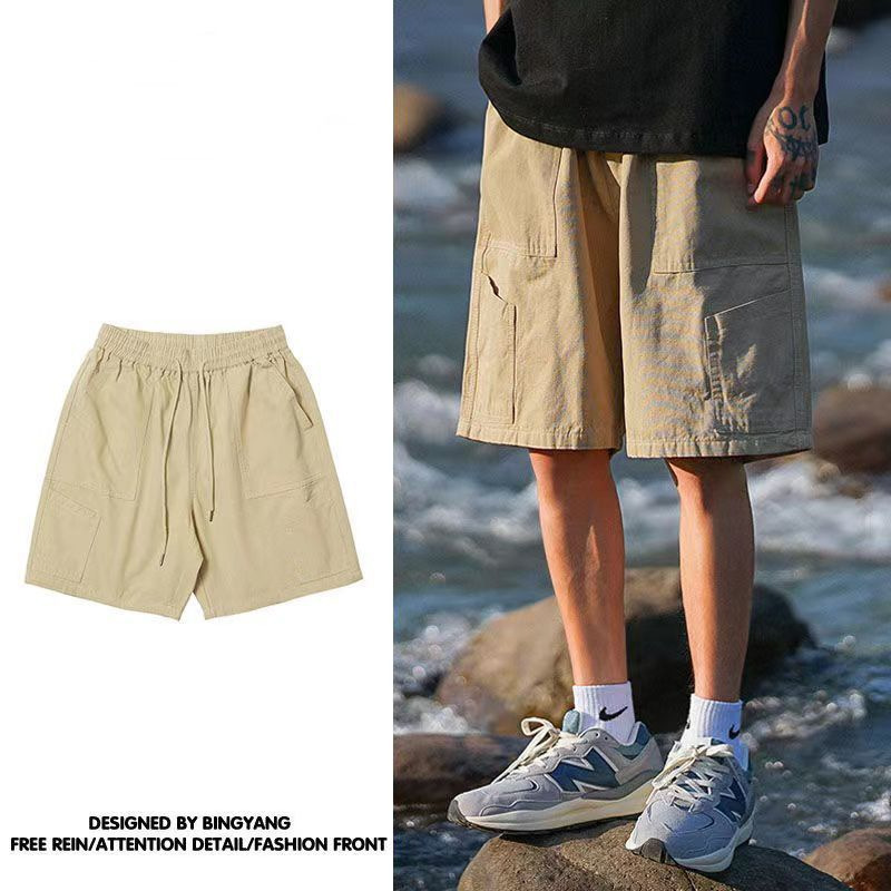 Summer Tooling Shorts Men's Fashionable Brand Loose plus size Student Casual Pants Men's Japanese Style Fashionable All-match Ins Five-point Pants Summer Tooling Shorts Men's Fashionable Brand Loose plus size Student Casual Pants Men's Japanese Style Fashionable All-match Ins Five-point Pants