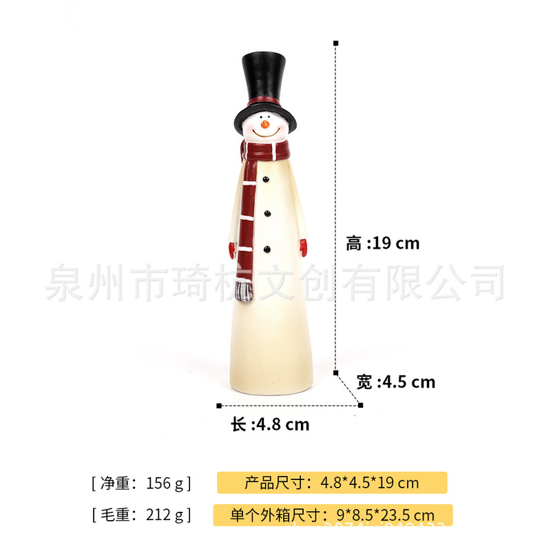 跨境亚马逊新品红围巾雪人树脂摆件客厅玄关园艺庭院树脂摆件装饰|undefined