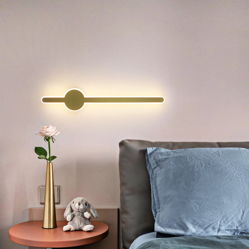 Moderno minimalista LED lámpara de pared larga espada estilo cabezal de cama dormitorio estudio sofá pared de fondo lámpara de línea doméstica