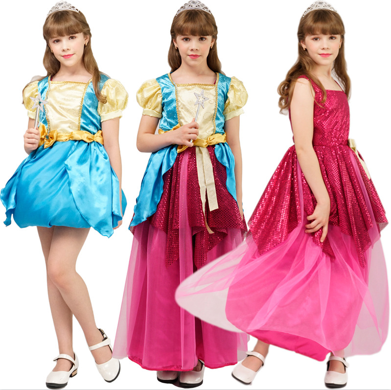 Niñas vestido de transformación de la etapa de los niños vestido de fiesta de juego de rol de niñas princesa traje