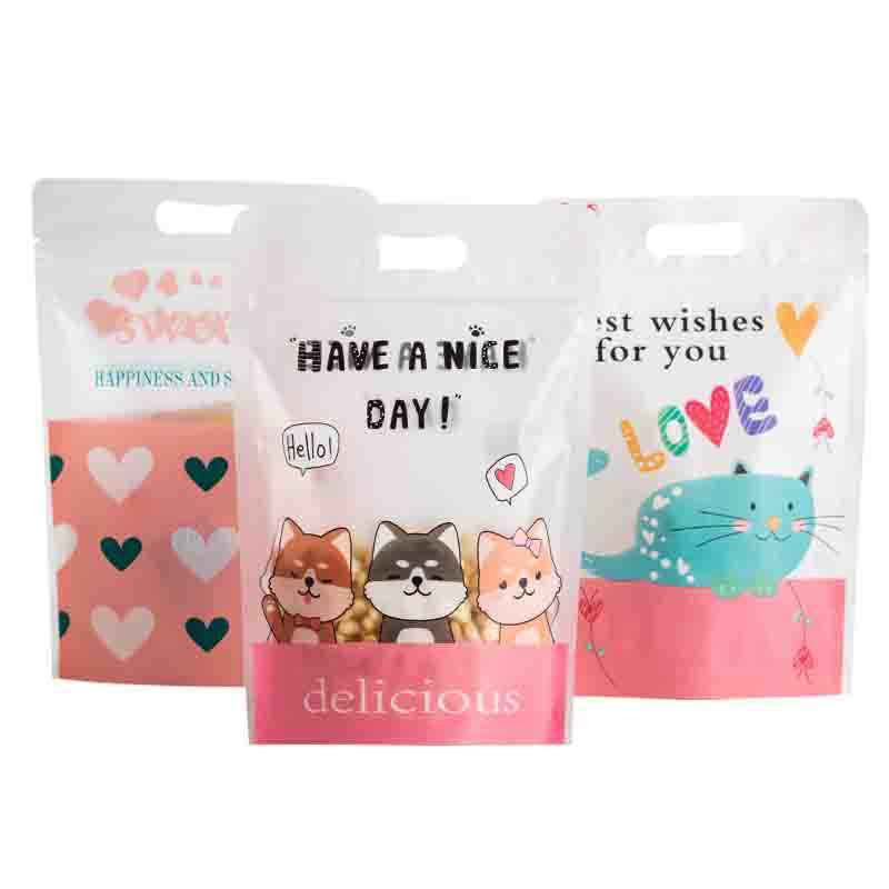 Bolsa de cremallera autosellante transparente galleta pastel de Luna turrón copo de nieve de dibujos animados bolsa crujiente Cookie Candy bolsa de embalaje 50