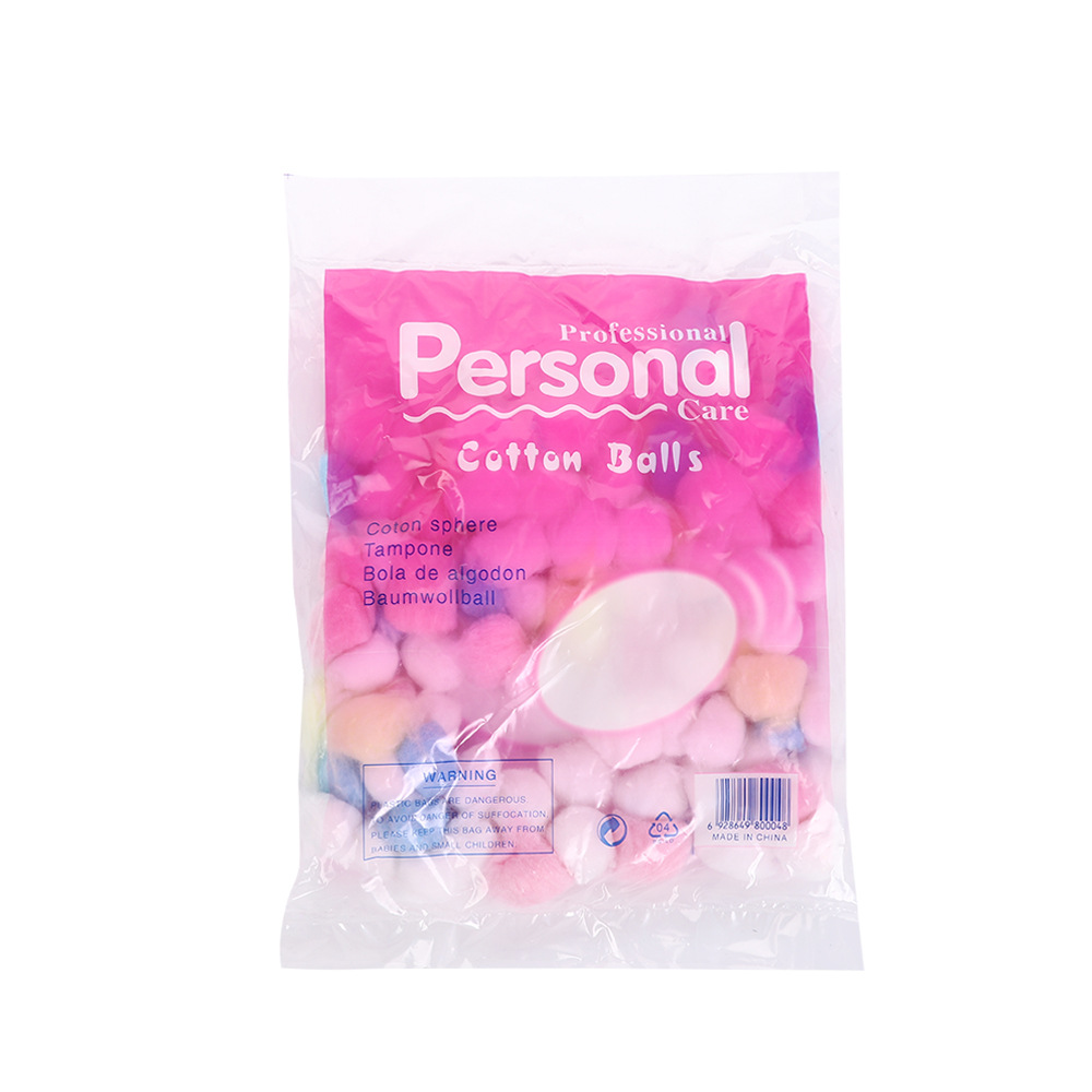 Fabricantes transfronterizos de 50 pellas de algodón desengrasado de color, algodón limpio desechable para el cuidado de la piel, algodón cosmético desengrasado