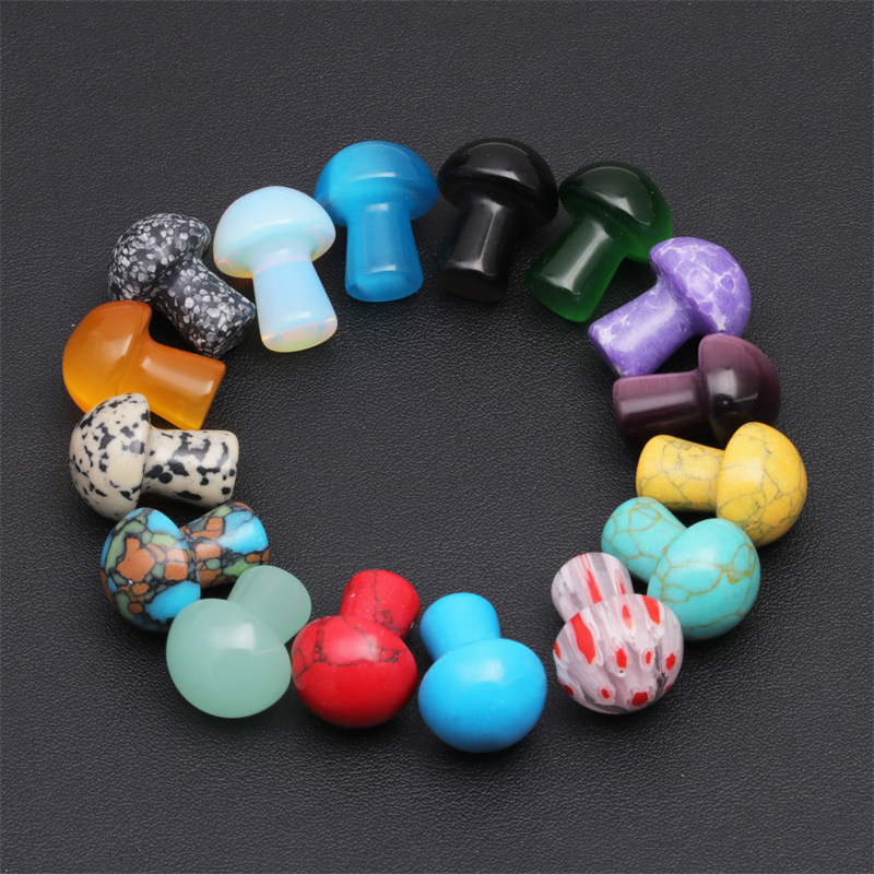 Cristal de ágata piedra semipreciosa Mini seta decoración maceta pecera DIY joyería decorativa seta transfronteriza