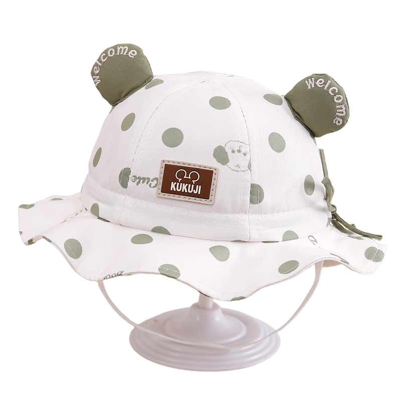 Sombrero de bebé encantador impresión oso lindo primavera y otoño bebés hombres y mujeres sombrero pescador sombrero de primavera para bebés sombrero de bañera sombrero de sombra