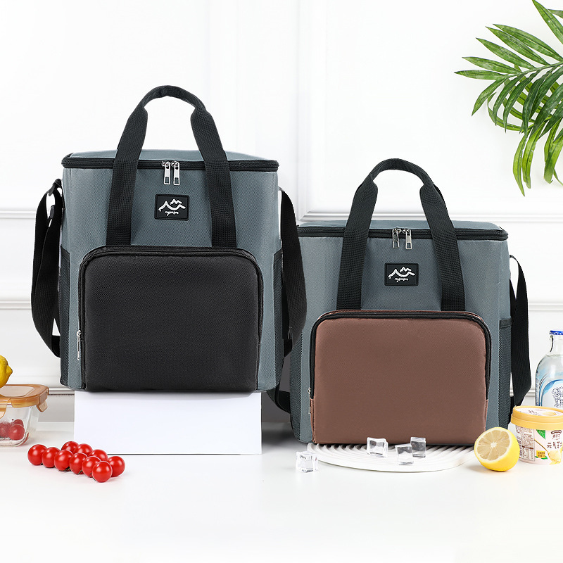 2025 bolsa de almuerzo Oxford tela de aluminio gruesa bolsa de picnic al aire libre bolsa de hielo de gran capacidad caja de almuerzo bolsa de aislamiento al por mayor