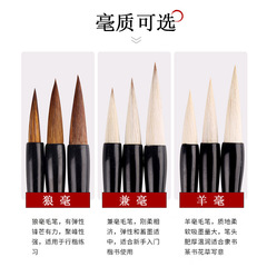 Solid Wood Baiyun Regular Script Brush Set for Beginners in Chinese Painting and Calligraphy, Suitable for Novice Painters and Calligraphers, Including Wolf Hair, Mixed Hair, and Sheep Hair Brushes